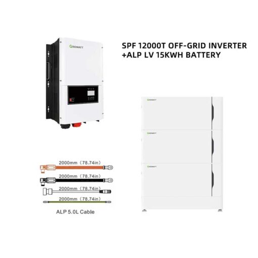 Off-Grid Growatt Storage System Bundle | 12kW 120/240V Output 48VDC - Growatt ALP LV 15kWh Battery System | SPF 12000T Split-Phase Off-Grid Storage Inverter | 3 ALP Stackable Battery Modules